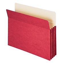 Smead 10% Recycled Reinforced File Pocket, 3 1/2 Expansion, Letter Size, Red, 25/Box (73231BX)