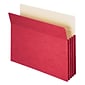 Smead 10% Recycled Reinforced File Pocket, 3 1/2" Expansion, Letter Size, Red, 25/Box (73231BX)