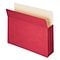 Smead 10% Recycled Reinforced File Pocket, 3 1/2 Expansion, Letter Size, Red, 25/Box (73231BX)