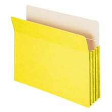Smead 10% Recycled Reinforced File Pocket, 3 1/2 Expansion, Letter Size, Yellow, 25/Box (73233BX)