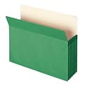 Smead 10% Recycled Reinforced File Pocket, 5 1/4 Expansion, Letter Size, Green, 10/Box (73236BX)