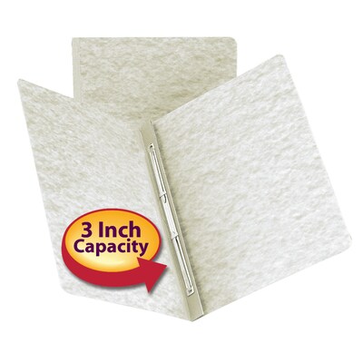 Smead PressGuard® Report Cover, Metal Prong with Compressor, Side Fastener, 3 Capacity, Letter Size, Gray, 25/Box (81552)