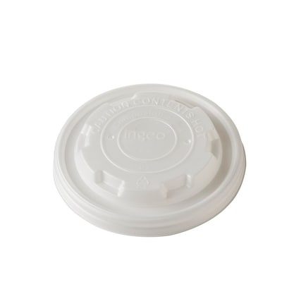 BioGreenChoice Paper Hot Paper Bowl Lids, 8 oz., White, 1000/Carton (BGC-881)