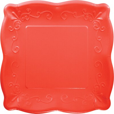 Creative Converting Coral Square Paper Plates, 24 Count (DTC333399PLT)