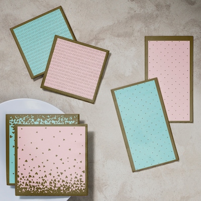 Creative Converting Gilded Geo Hostess Napkin Kit, 56 Count (DTC1796E2A)