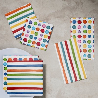 Creative Converting Dots and Stripes Hostess Napkin Kit, 56 Count (DTC8531C2B)
