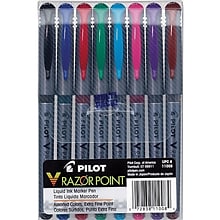 Pilot V Razor Point Liquid Ink Marker Pens, Extra Fine Point, Assorted, 8/Pack (11008)