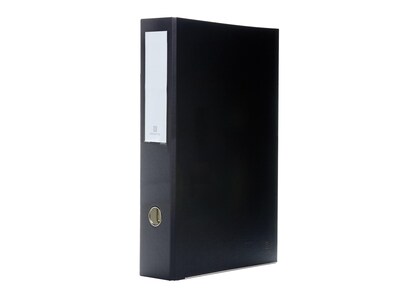 Bindertek One Touch 2 3-Ring Legal Binders, D-Ring, Black (3LGLSLIMN-BK)