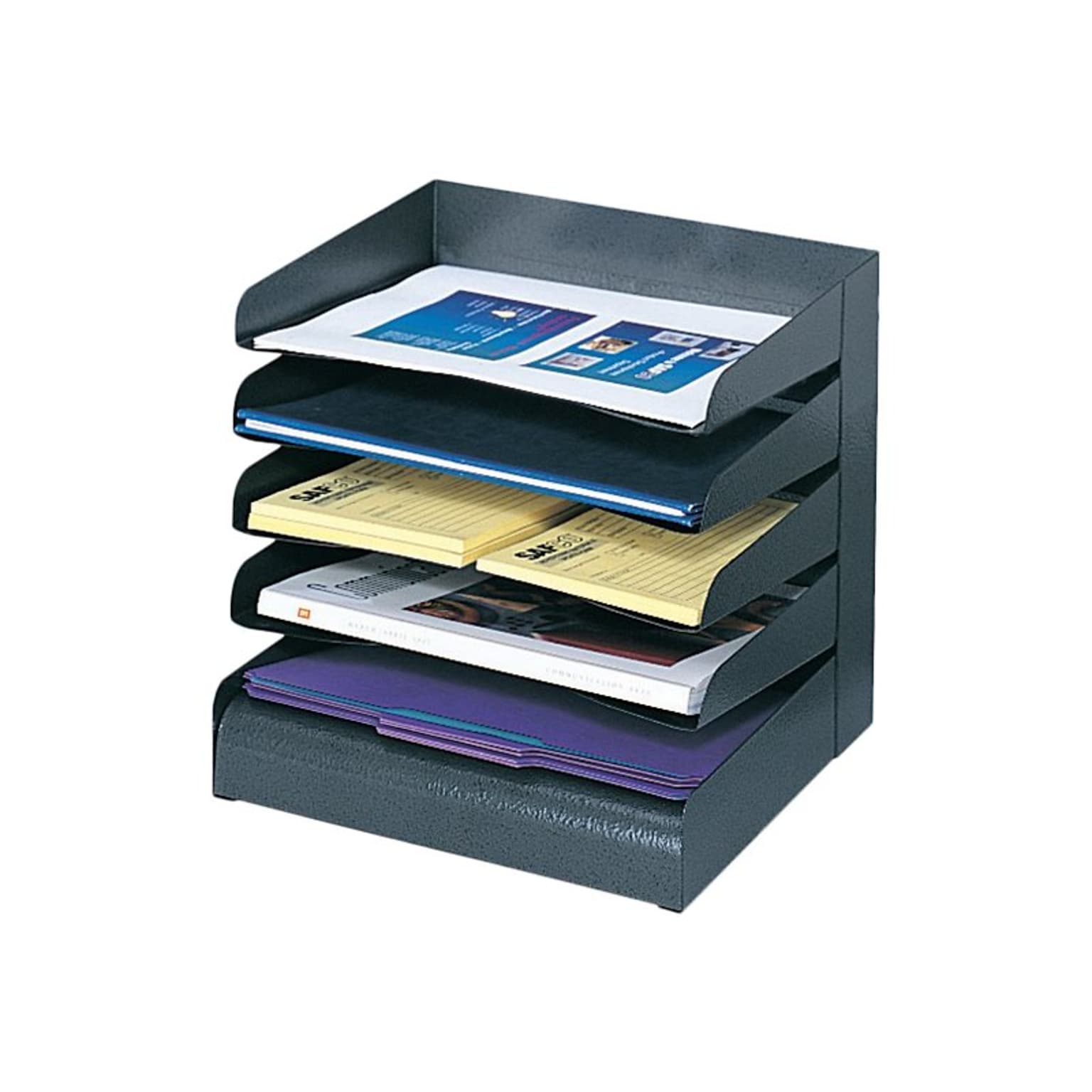 Safco 5-Compartments Steel File Organizer, Black (3127BL)