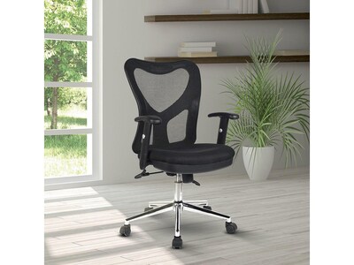 Techni Mobili Mesh Back Fabric Task Chair, Black (RTA-0098M-BK)