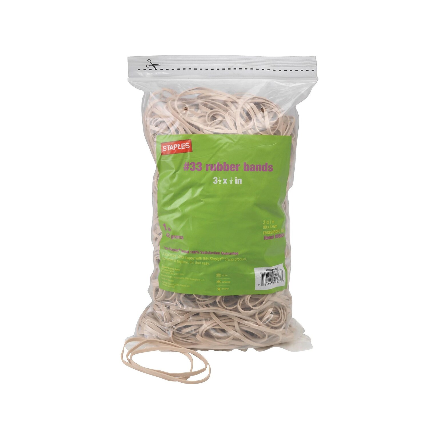 Staples Economy Rubber Bands, #33, 1 lb. Bag, 25 Bags/Carton (17784CT)