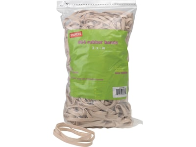 Staples Economy Rubber Bands, #64, 1 lb. Bag, 25 Bags/Carton (17785CT)