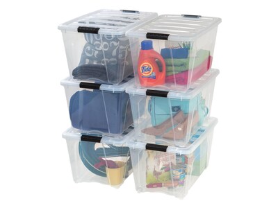 IRIS 53 Qt. Clear Storage Boxes, 6/Carton (TB-56D)