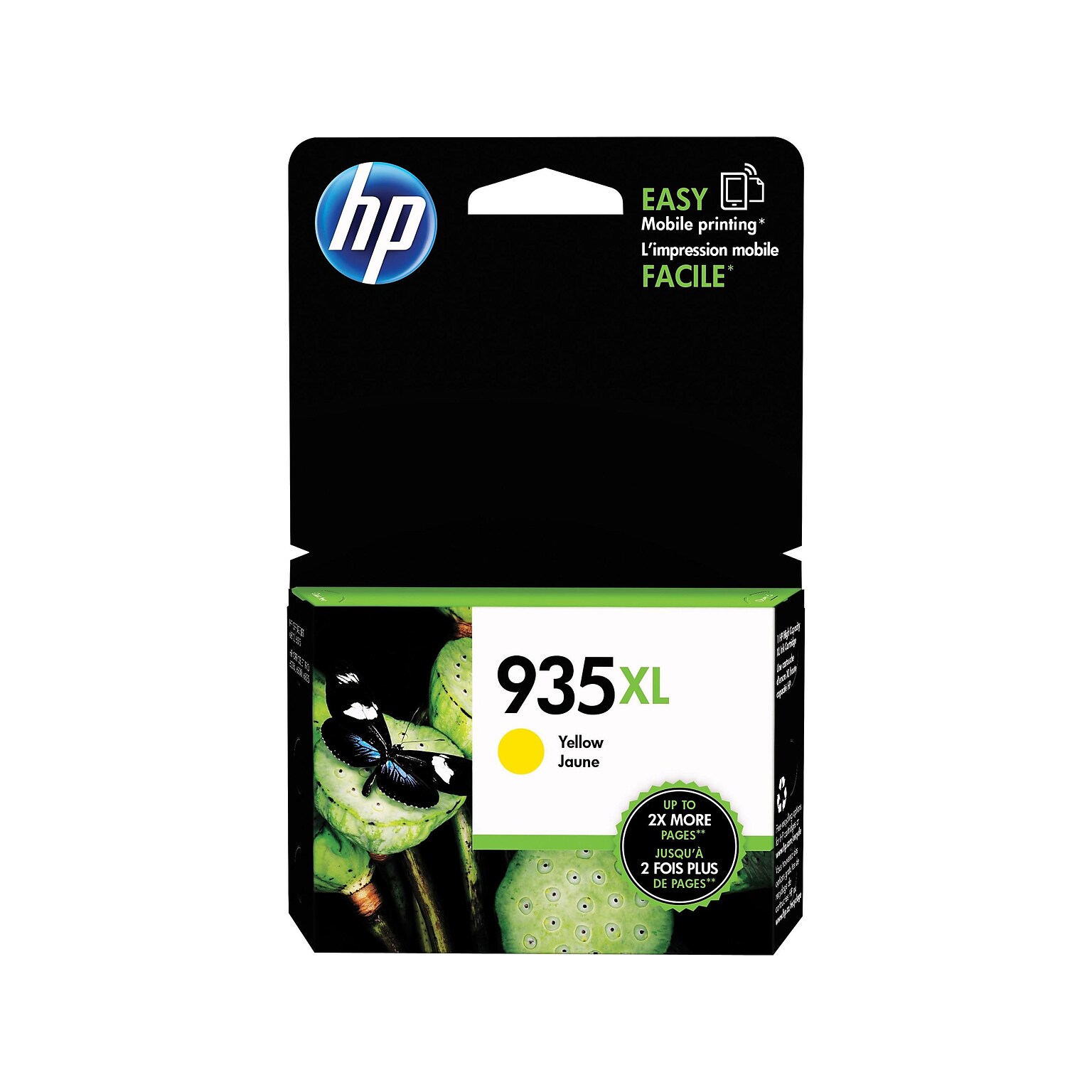 HP 935XL Yellow High Yield Ink Cartridge, Print Up to 825 Pages (C2P26AN#140)