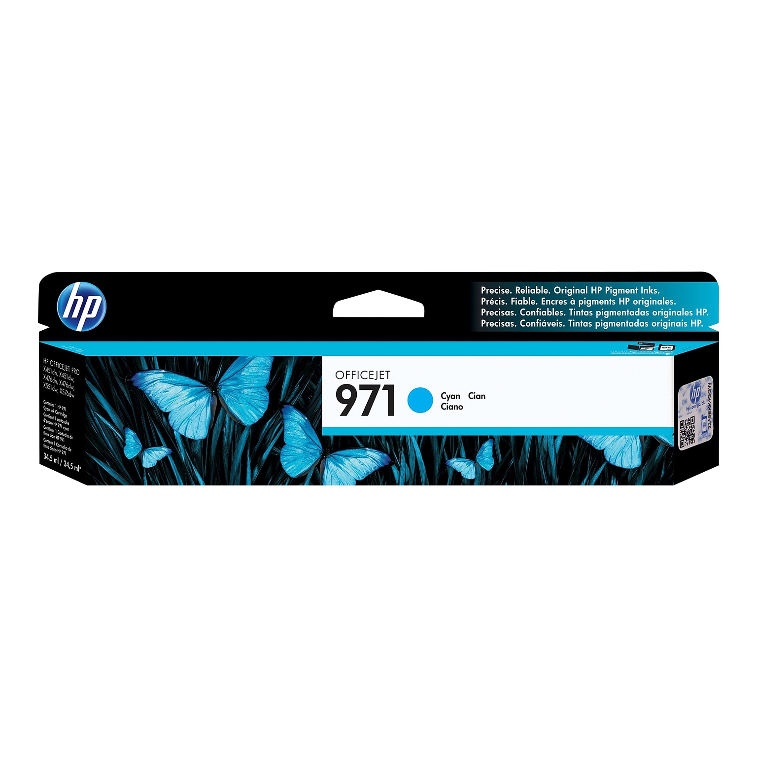 HP 971 Cyan Standard Yield Ink Cartridge (CN622AM)