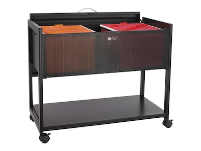 Safco Metal Mobile File Cart with Lockable Wheels, Black (5353BL)