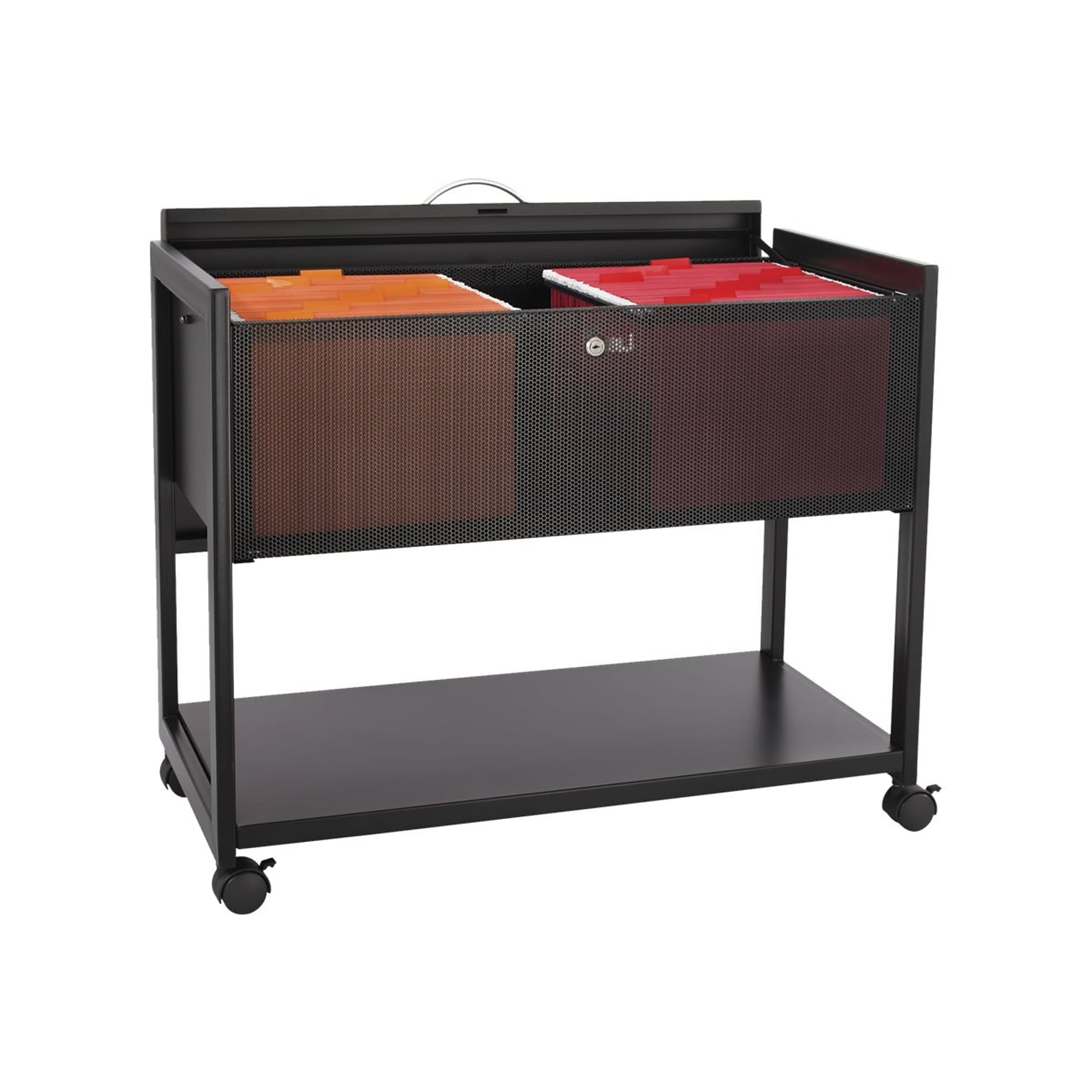 Safco Metal Mobile File Cart with Lockable Wheels, Black (5353BL)