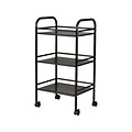 Quill Brand® 3-Shelf Metal Cart, Black (27962)