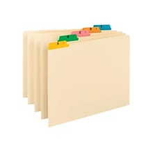 Smead 5-Tab Filing Guides, Multi-Colored Fused Poly Tab (A-Z), Legal Size, Manila, 25/Set (52180)