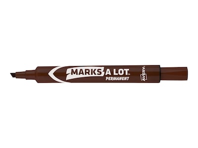 Avery Marks-A-Lot Large Desk-Style Permanent Markers, Chisel Point, Brown, Dozen (08881)