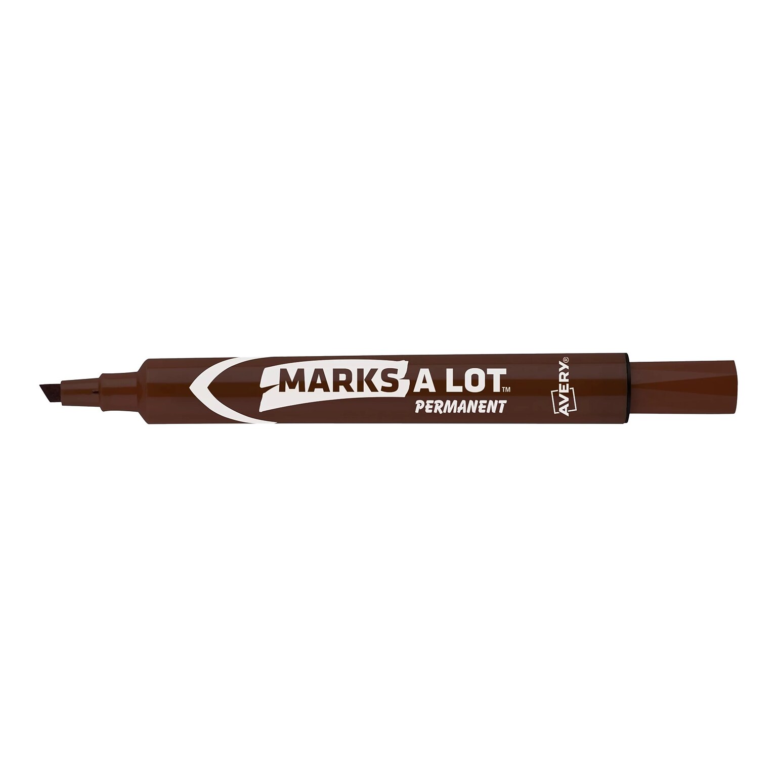 Avery Marks-A-Lot Large Desk-Style Permanent Markers, Chisel Point, Brown, Dozen (08881)