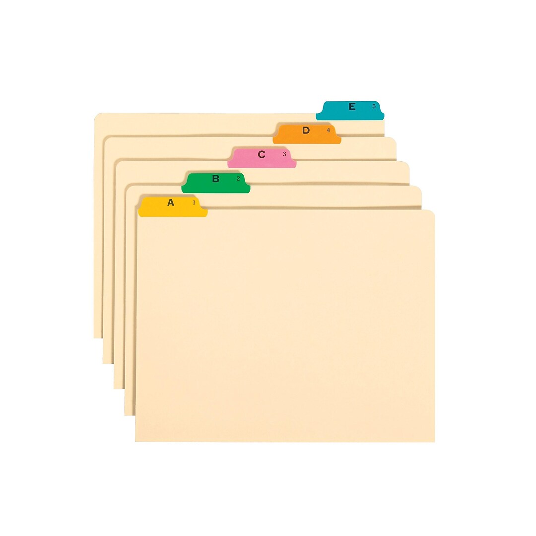 Smead Heavyweight File Guides 1/5-cut Tab A-z Letter Size Manila Set of 25 50176 for sale online 
