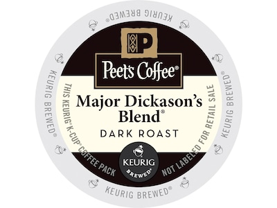 Peets Coffee Major Dickasons Blend Coffee Keurig® K-Cup® Pods, Dark Roast, 88/Carton (65470)