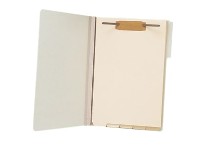 Smead Filing Dividers with Fastener, Bottom 1/5-Cut Tab, Legal Size, Manila, 50/Pack (35650)