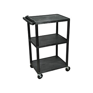 Luxor 3-Shelf A/V Cart, Black (LP42E-B)