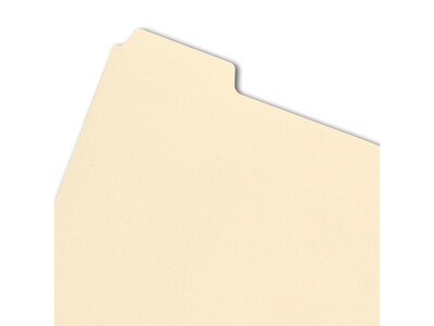 Smead Filing Dividers with Fastener, Bottom 1/5-Cut Tab, Legal Size, Manila, 50/Pack (35650)