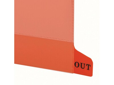 Smead End Tab Poly Outguides, Two Pocket, Bottom Position Tab, Letter Size, Red, 25/Box (61950)