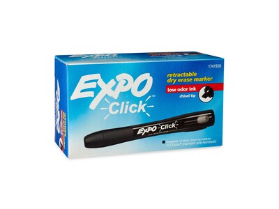 Expo Click Dry Erase Markers, Chisel Point, Black, Dozen (1741920)