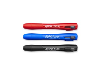 Expo Click Dry Erase Markers, Chisel Tip, Assorted Ink, 3/Pack (1741919)