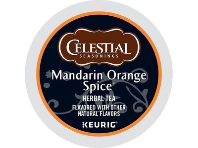 Celestial Seasonings Mandarin Orange Spice Herbal Tea, Keurig® K-Cup® Pods, 24/Box (14735)