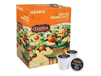 Celestial Seasonings Mandarin Orange Spice al Tea, Keurig K-Cup Pods, 24/Box (14735)