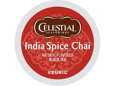 Celestial Seasonings India Spice Chai Tea, Keurig® K-Cup®p Pods, 24/Box (14738)
