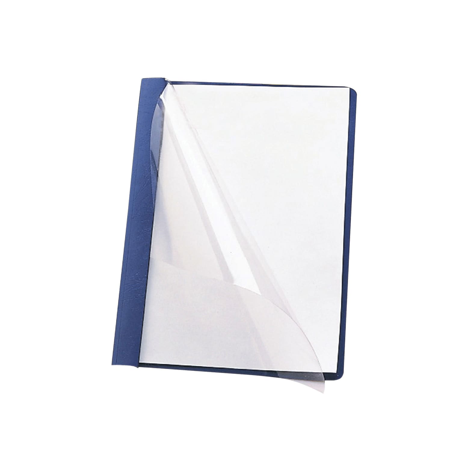 Smead Heavyweight Report Covers with Clear Front, 3-Prong, Letter Size, Blue, 25/Box (87452)