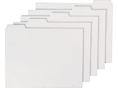 AbilityOne Skilcraft Blank Index Dividers, White, 100/Set (7530-00-959-4441)