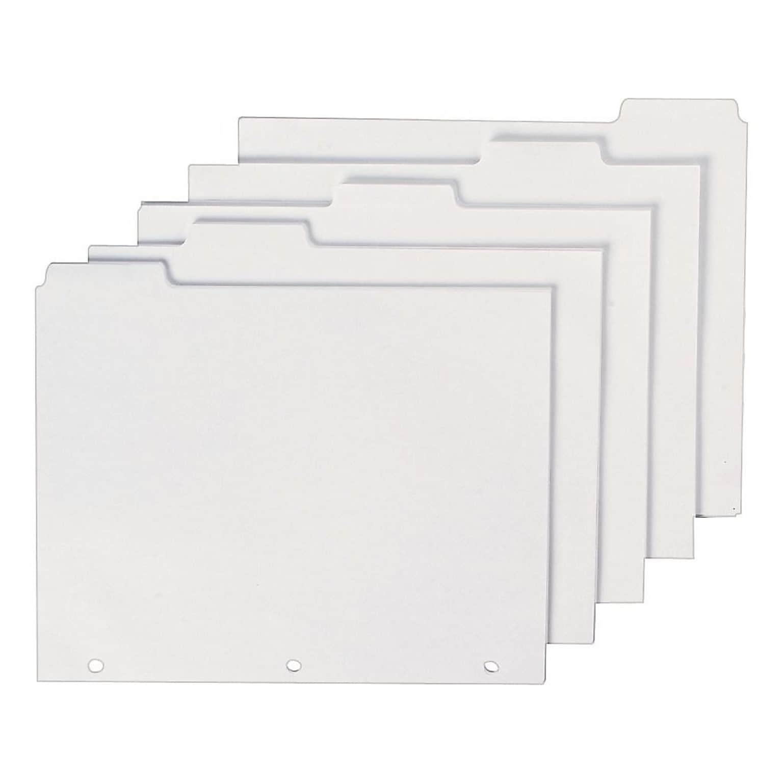 SKILCRAFT Blank Index Dividers, White, 100/Set (7530-00-959-4441)