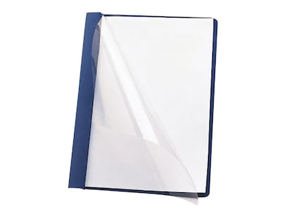 Smead Heavyweight Report Covers with Clear Front, 3-Prong, Letter Size, Dark Blue, 25/Box (87455)