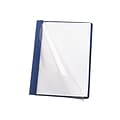 Smead Heavyweight Report Covers with Clear Front, 3-Prong, Letter Size, Dark Blue, 25/Box (87455)