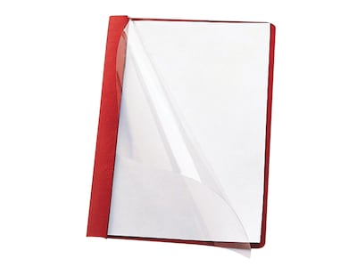 Smead Heavyweight Report Covers with Clear Front, 3-Prong, Letter Size, Red, 25/Box (87461)