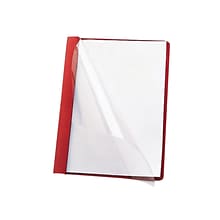 Smead Heavyweight Report Covers with Clear Front, 3-Prong, Letter Size, Red, 25/Box (87461)