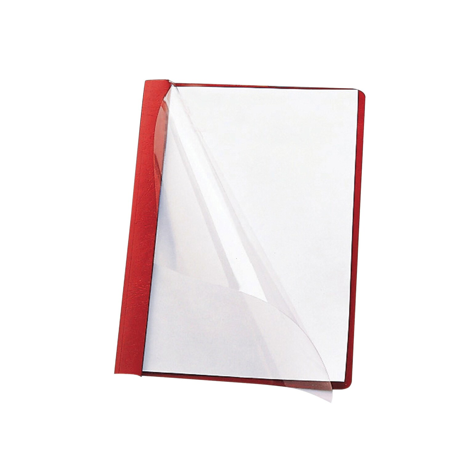 Smead Heavyweight Report Covers with Clear Front, 3-Prong, Letter Size, Red, 25/Box (87461)