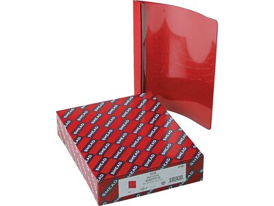 Smead Heavyweight Report Covers with Clear Front, 3-Prong, Letter Size, Red, 25/Box (87461)