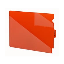 Smead End Tab Poly Outguides, Two Pocket, Center Position Tab, Extra Wide Letter Size, Red, 50/Box (