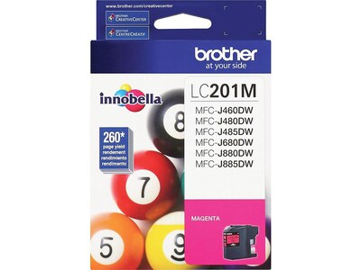 Brother LC201 Black, Cyan, Magenta, Yellow Standard Yield Ink, 4/Pack