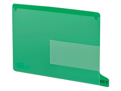 Smead End Tab Poly Outguides, Two Pocket, Bottom Position Tab, Letter Size, Green, 25/Box (61952)