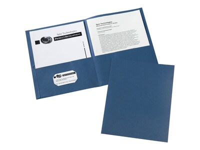Avery Two-Pocket Folders, Dark Blue, 25/Box (47985)