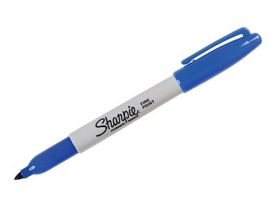 Sharpie Permanent Marker, Fine Tip, Blue, Dozen (30003)